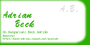 adrian beck business card